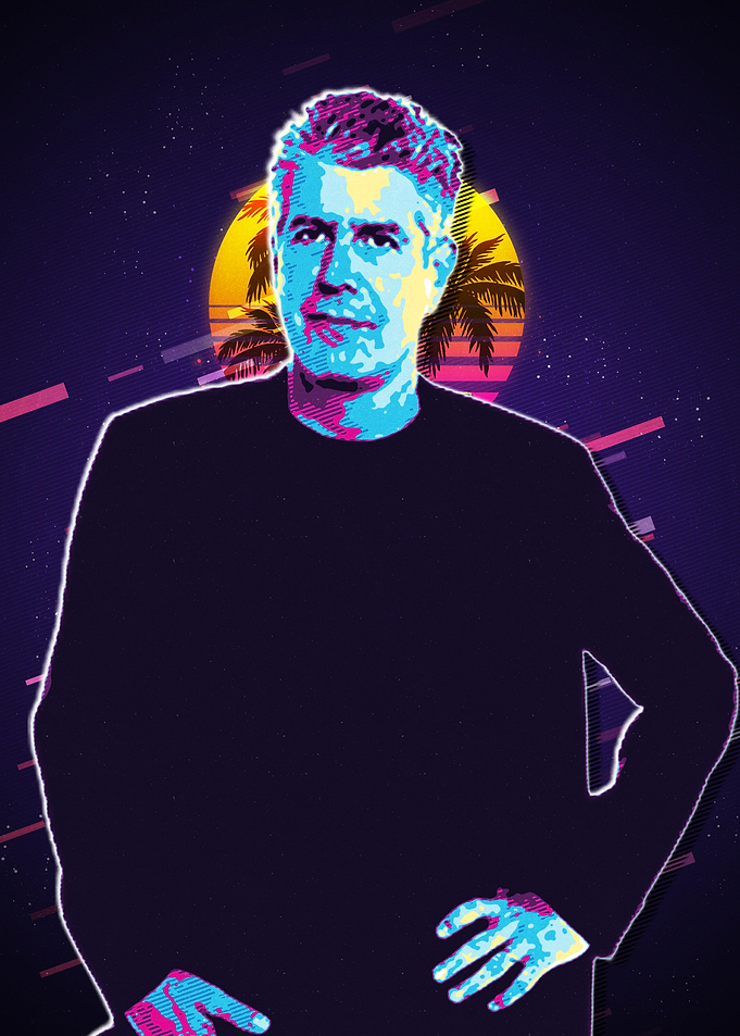 Anthony Bourdain Retro Pop Art