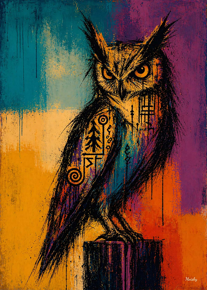 Tribal Owl Painting