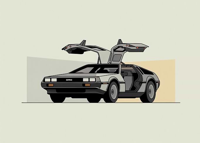 Vintage DeLorean car
