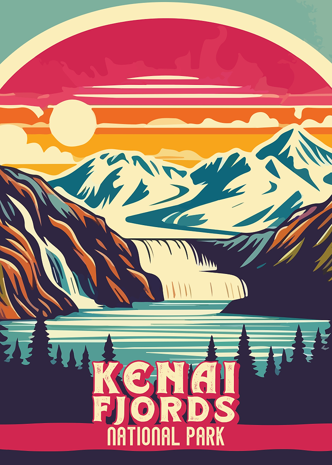 Kenai Fjords National Park Vintage Poster