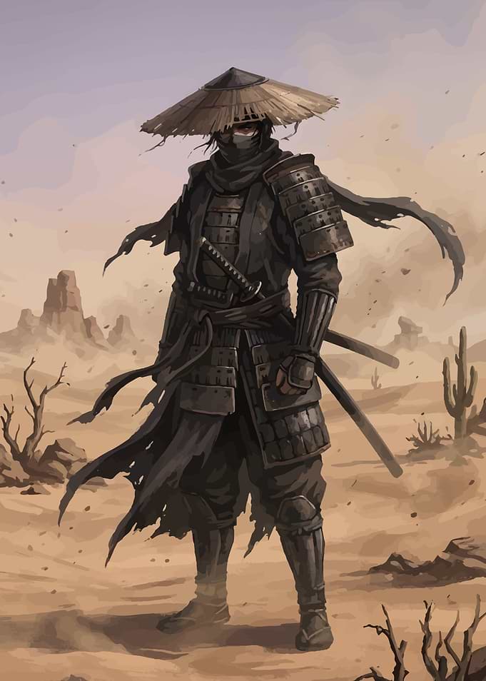 Samurai Warrior in Desert