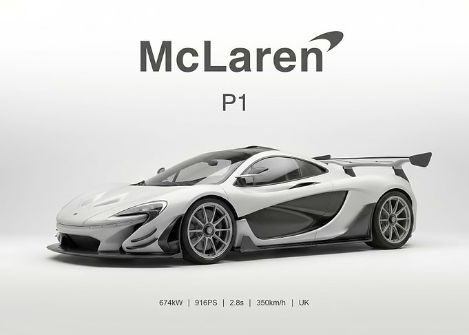white McLaren P1 Supercar poster