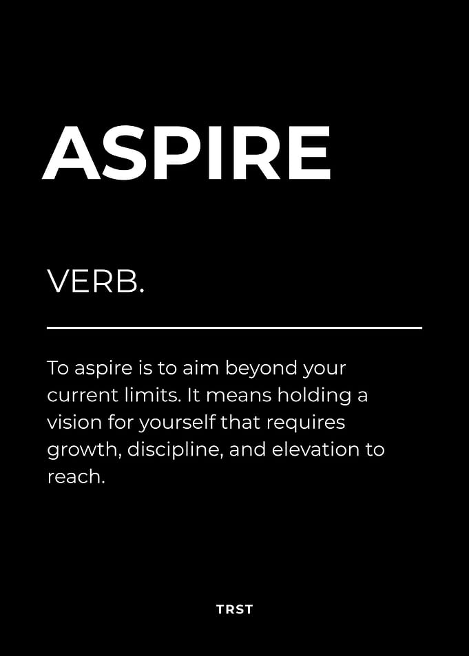 Aspire Definition Poster – Minimalist Motivational Wall Art, Black Typography Office Decor