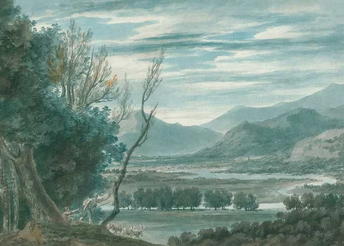Pastoral Landscape with Figures and Sheep