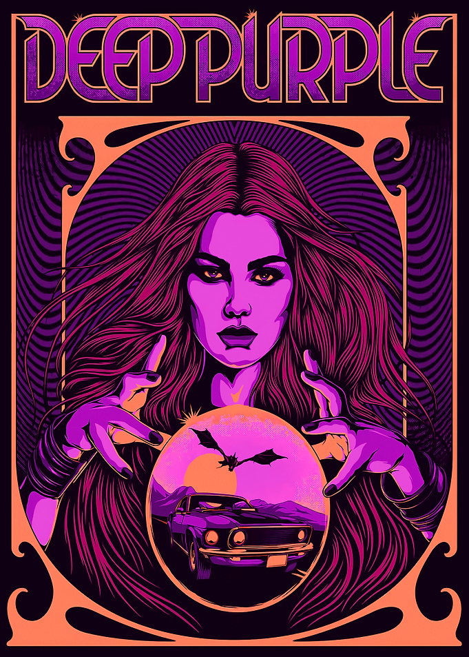 Deep Purple Psychedelic Poster