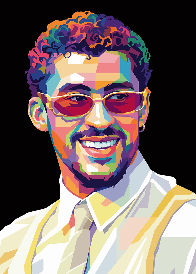 Bad Bunny Pop Art Portrait