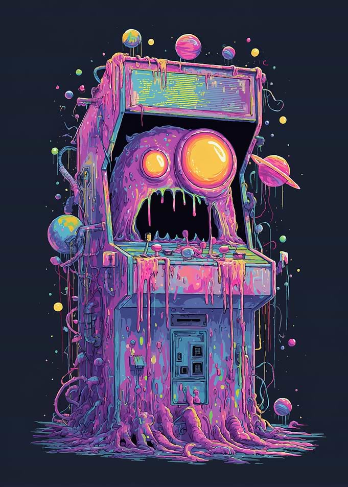 Melting Arcade Machine Monster
