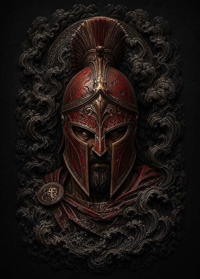 Spartan Warrior Helmet and Bust