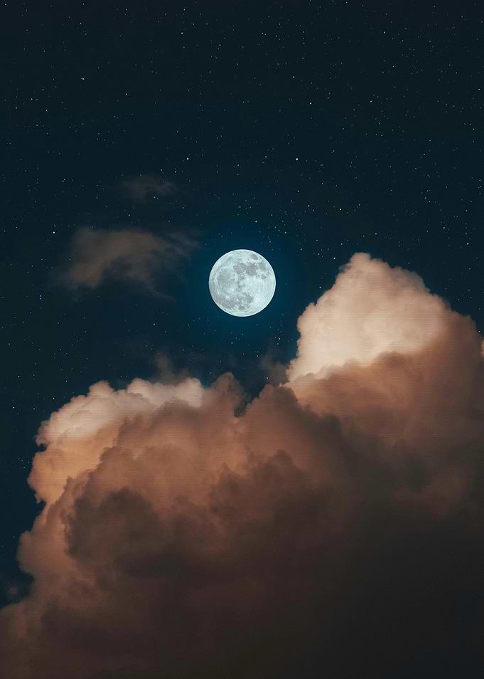 Full Moon Behind Clouds