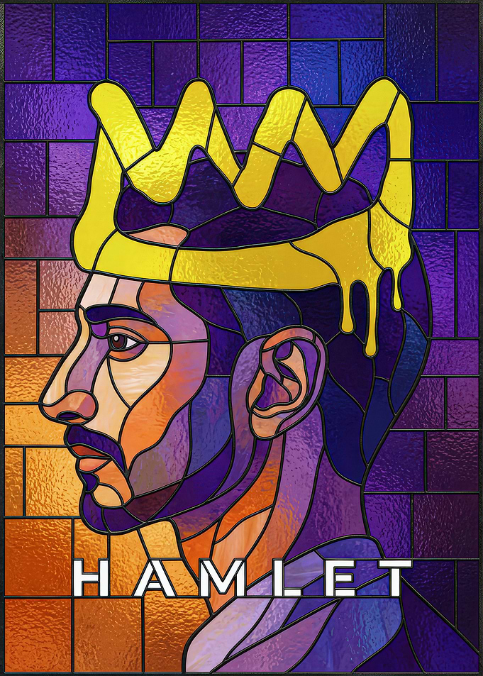 Hamlet Movie Stained Glass King Portrait