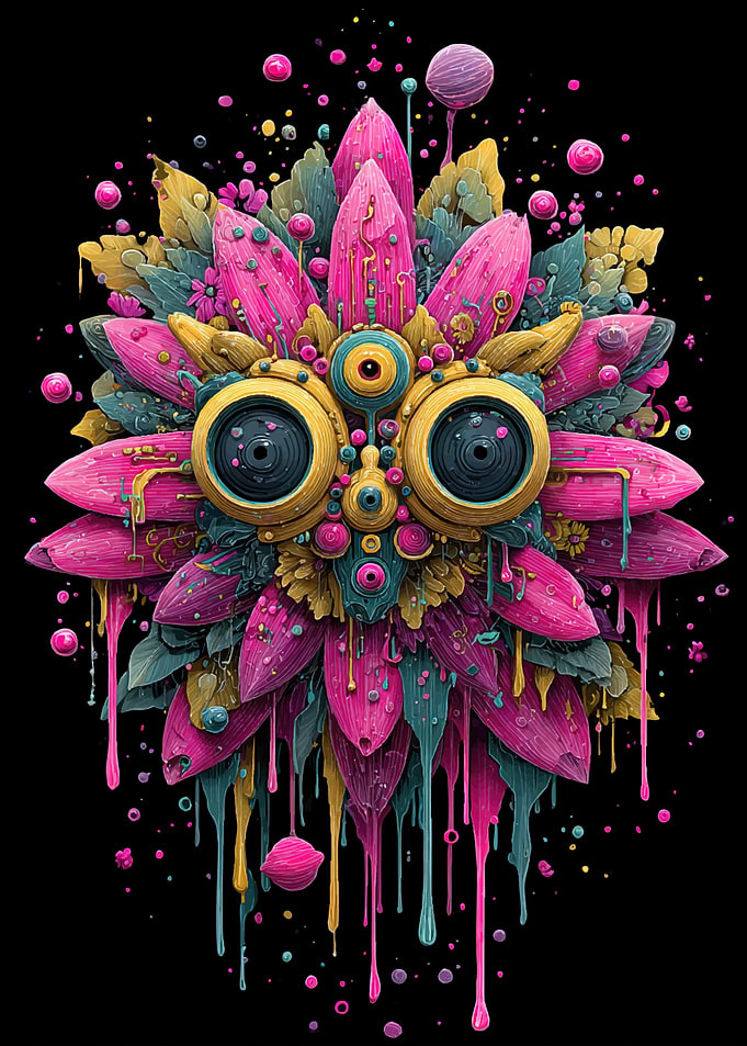 Surreal Dripping Flower Creature