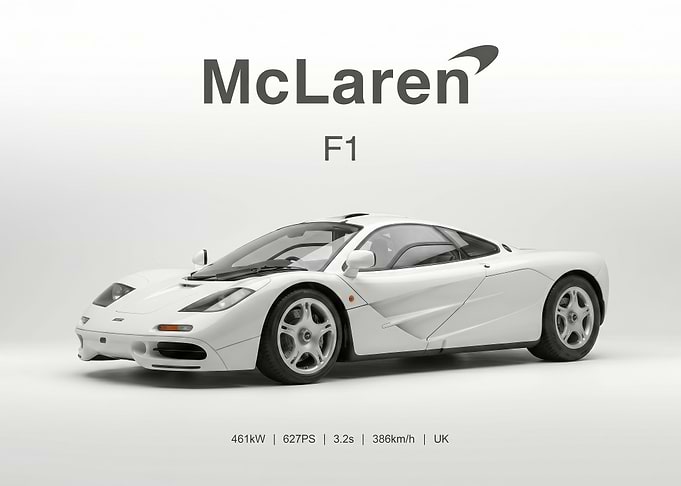 white McLaren F1 Sports Car poster
