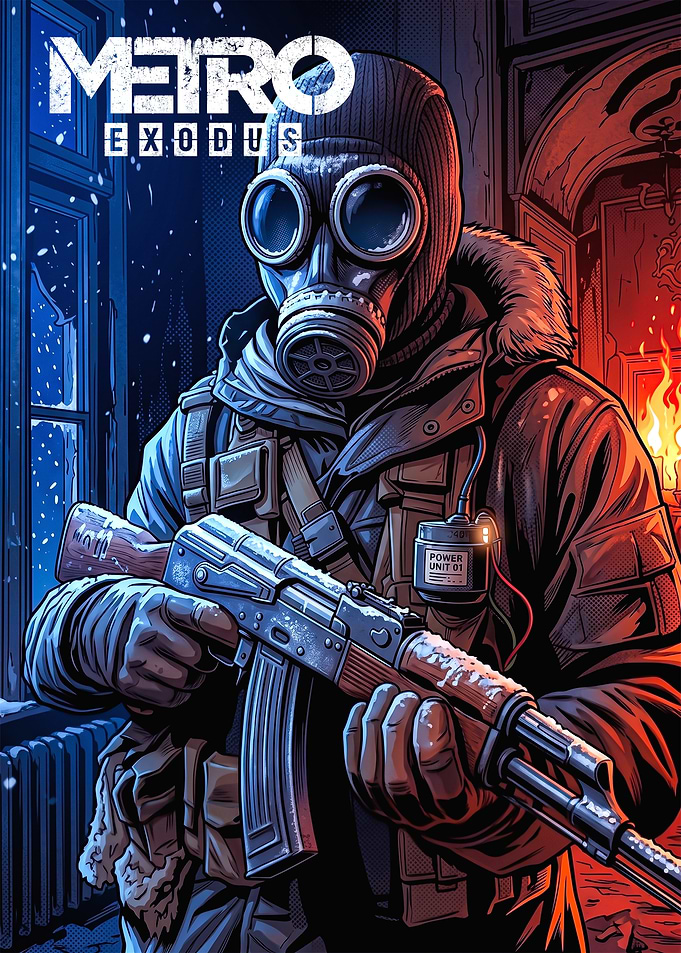 Metro Exodus Soldier with Gas Mask and Rifle