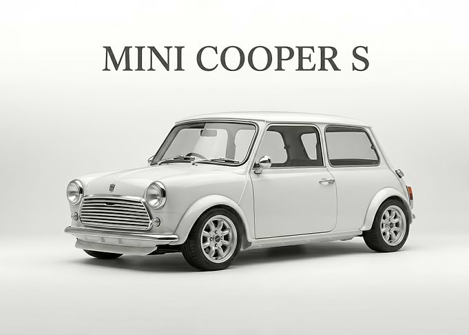 White Mini Cooper S mkIII poster