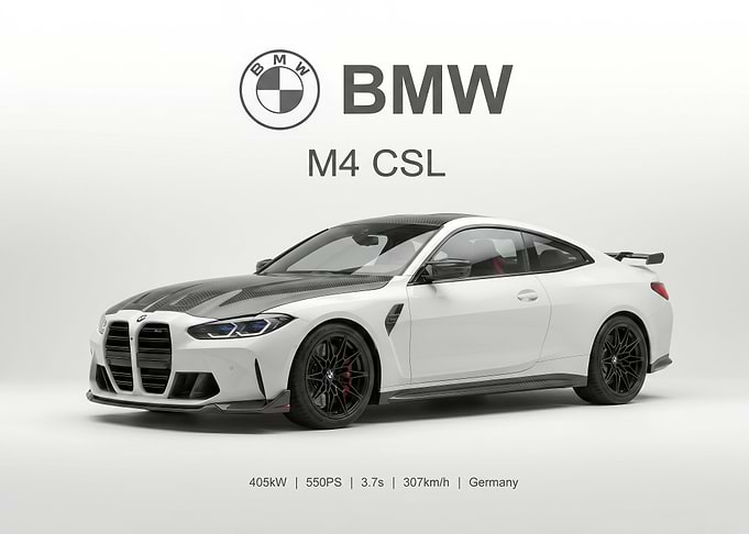 sport white BMW M4 poster