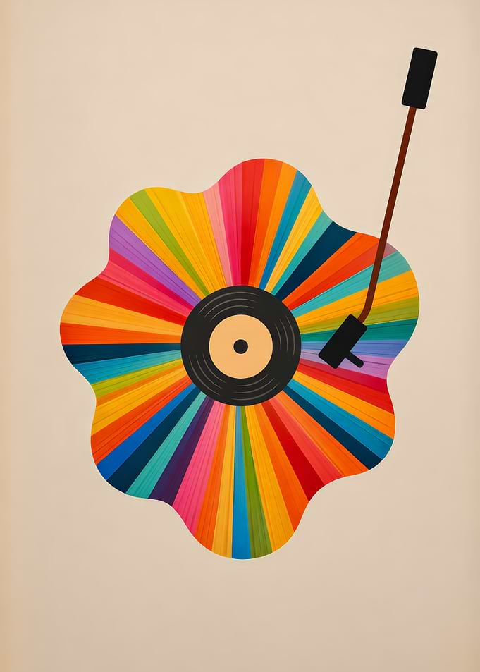 Rainbow Vinyl Record Art