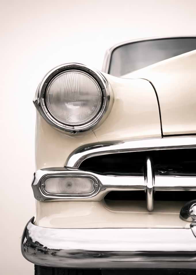 Close-up of a vintage car headlight - Retro Classic