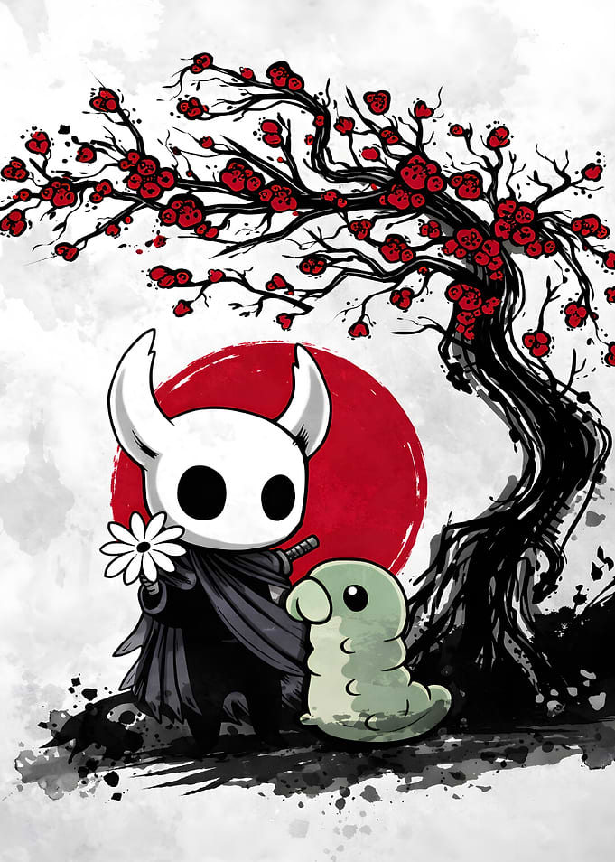 Hollow Knight and Grub Japan Art