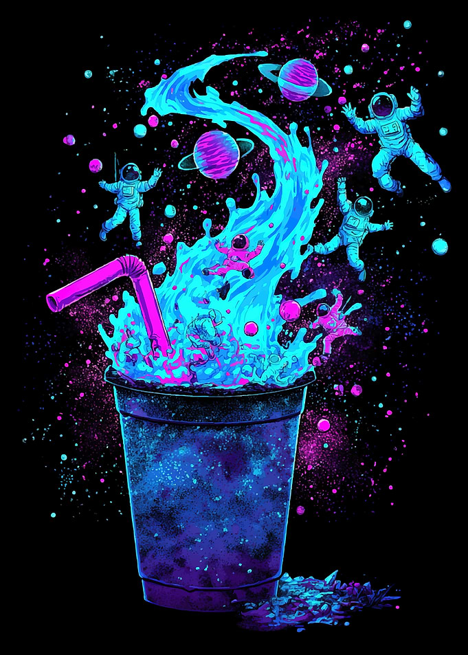 Astronauts in a Cosmic Drink