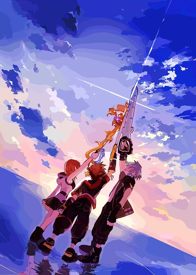 Kingdom Hearts Characters Holding Keyblades