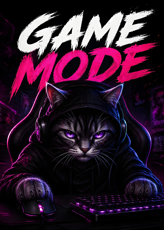 Gamer Cat in Game Mode