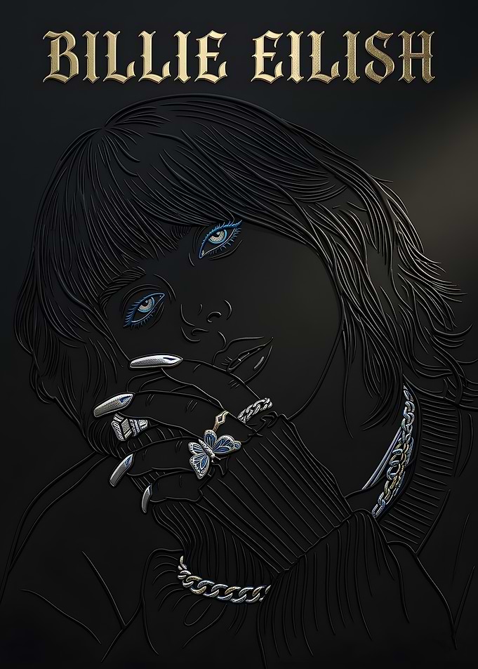 Billie Eilish Butterfly Portrait