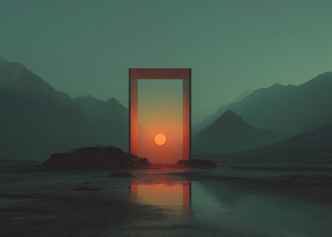 Surreal Portal at Sunset