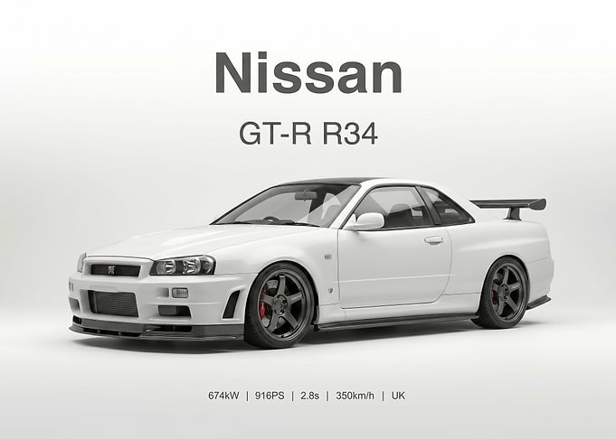 white Nissan GT-R R34 Performance Specs