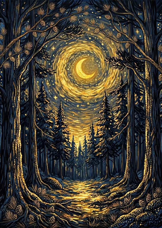 Enchanted Forest Night Scene