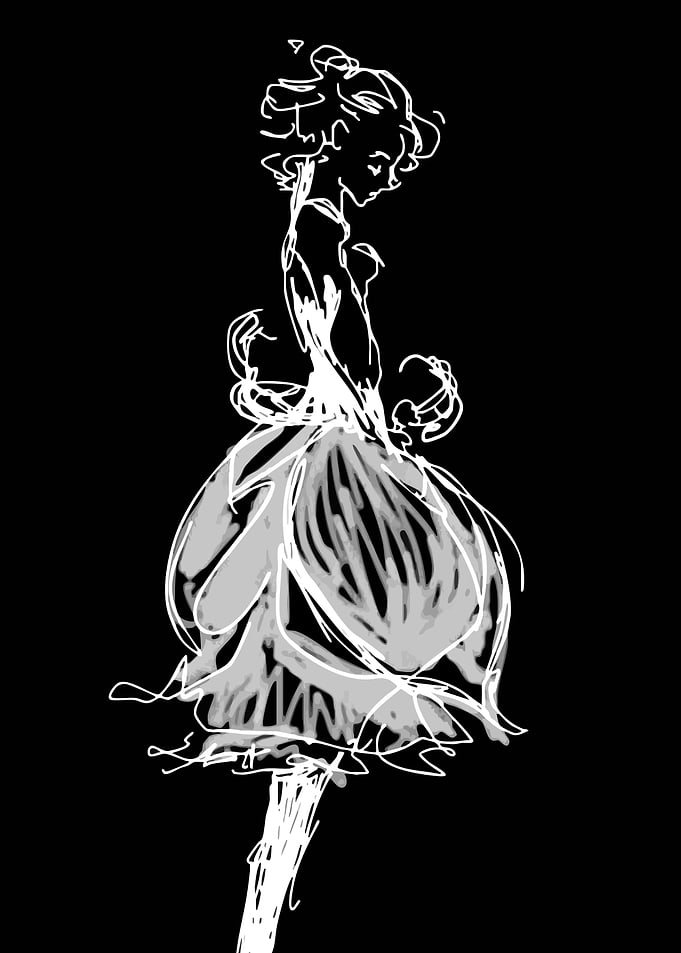 Sketch of a Woman in a Dress