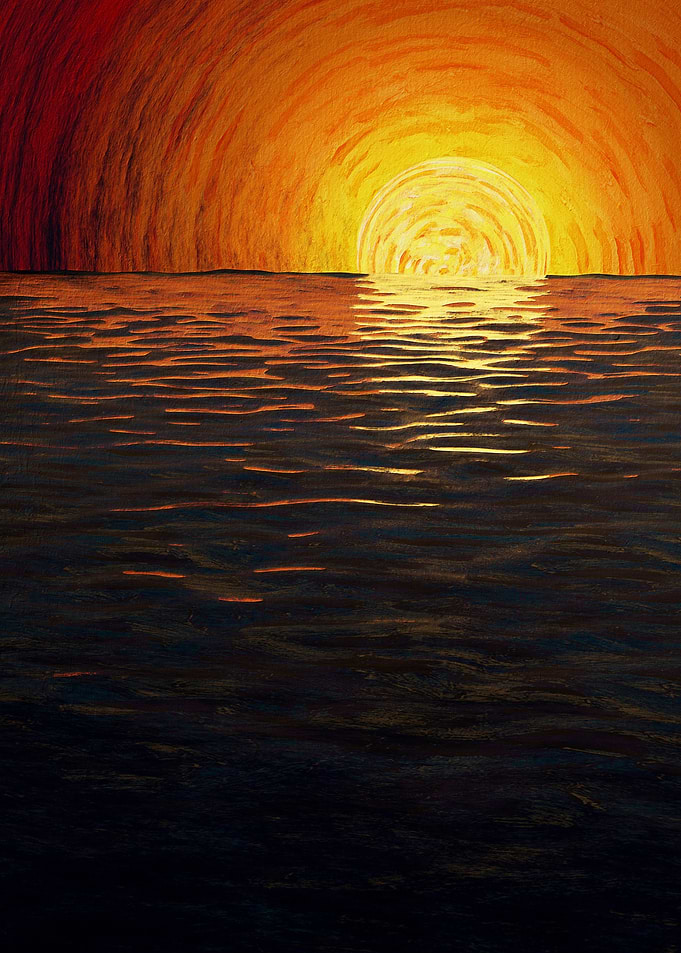 Sunset over the ocean