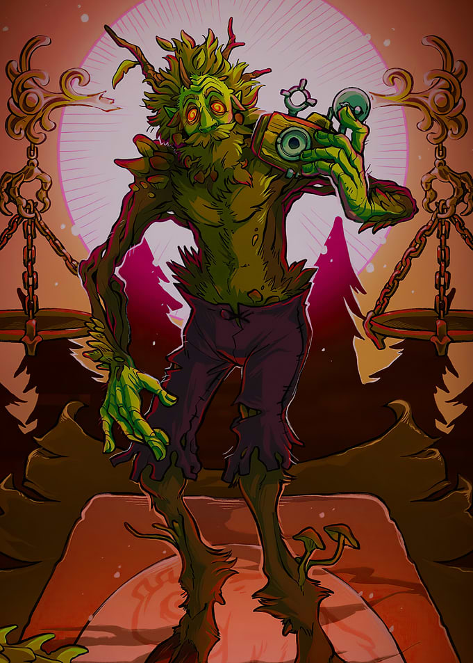 Green Forest Creature with Device