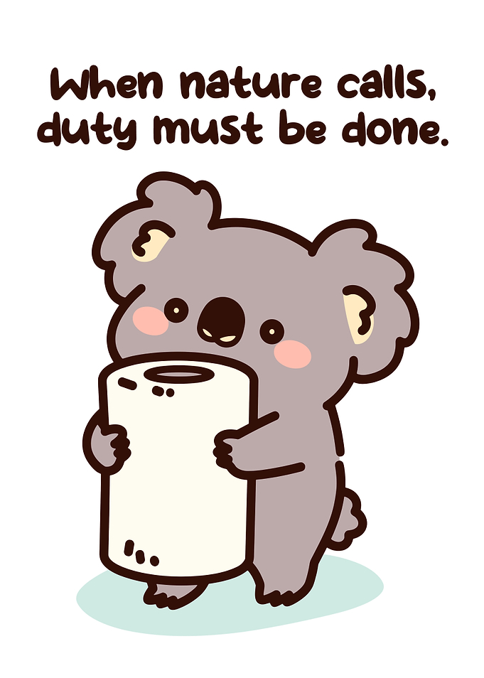Cute Koala Holding Toilet Paper