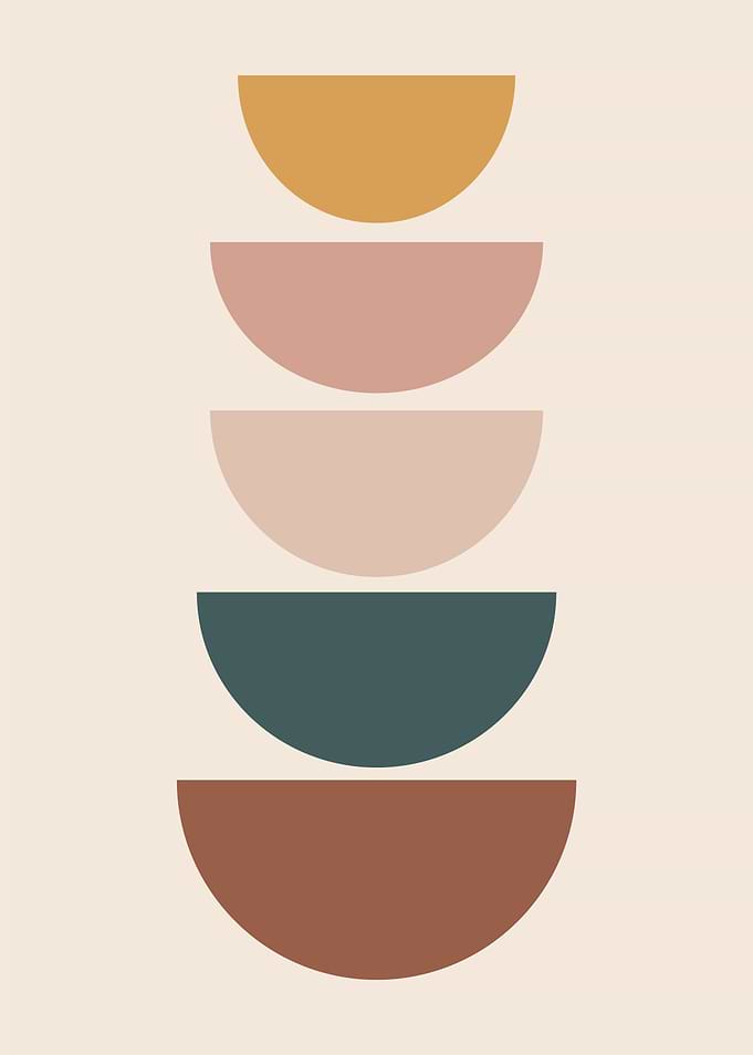 Abstract Geometric Shapes Stacked