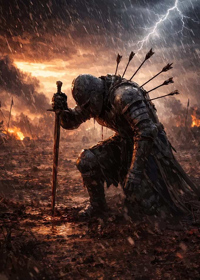 Wounded Knight in Battle