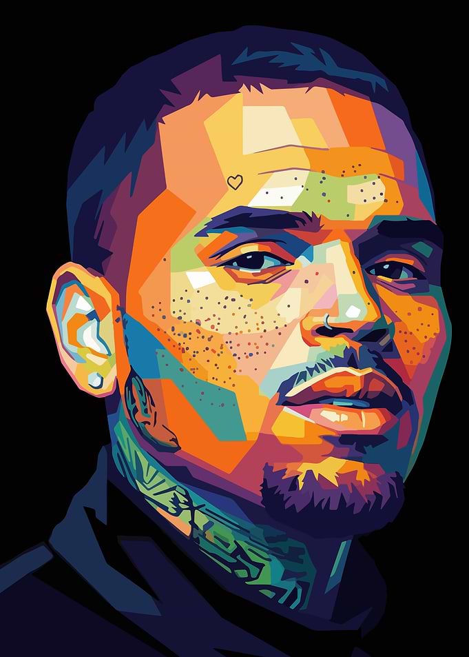 Chris Brown Pop Art Portrait