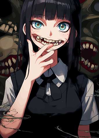 Anime Girl with Wide Smile