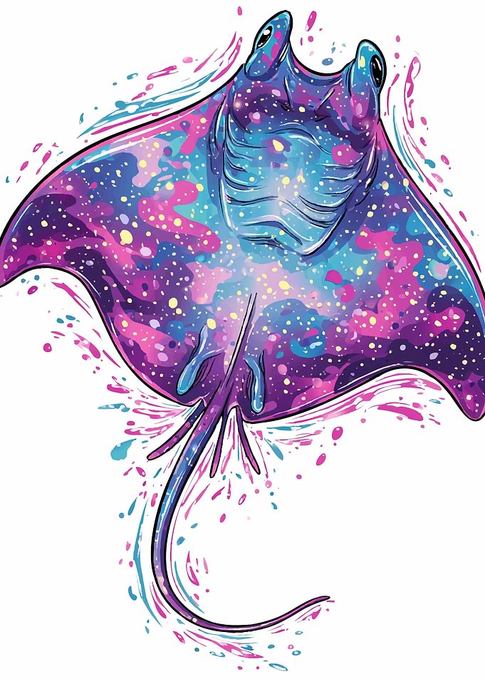 Galaxy Manta Ray Illustration