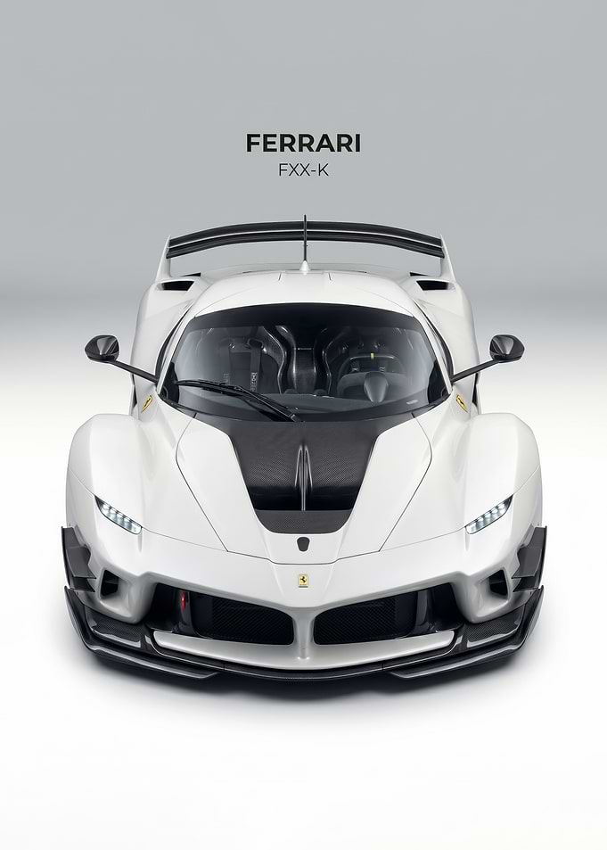 white Ferrari FXX-K White Sports Car poster
