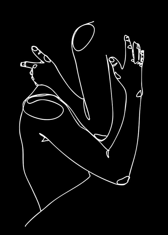 Abstract Line Art of Arms and Torso