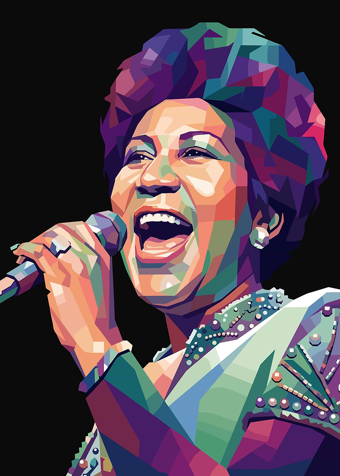 Aretha Franklin Pop Art Portrait