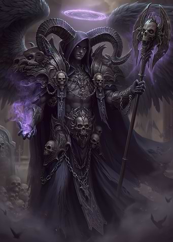 Dark Angel with Horns and Staff