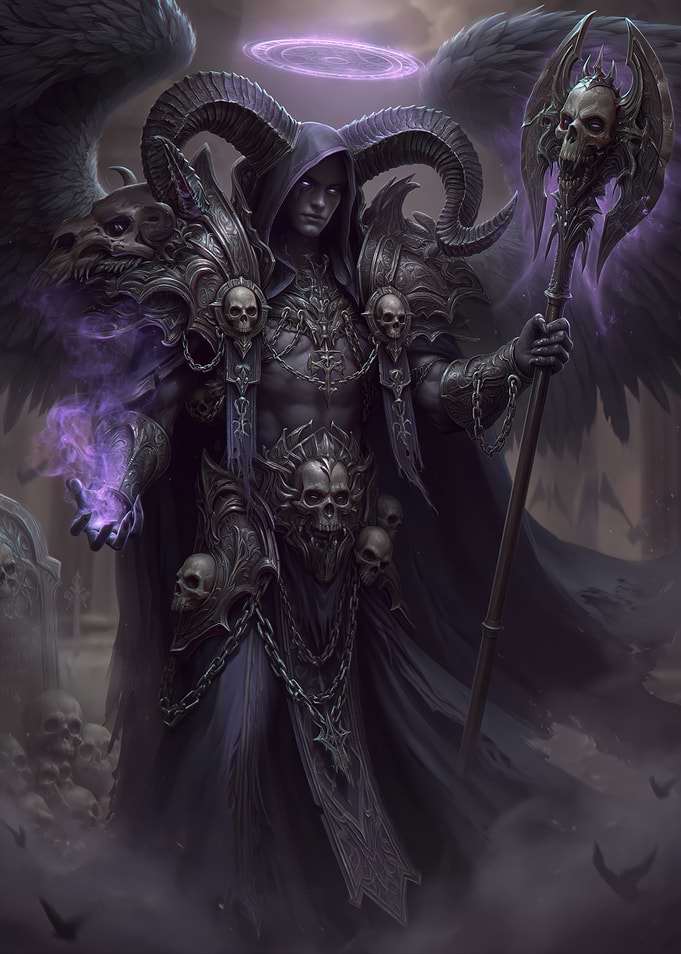 Dark Angel with Horns and Staff