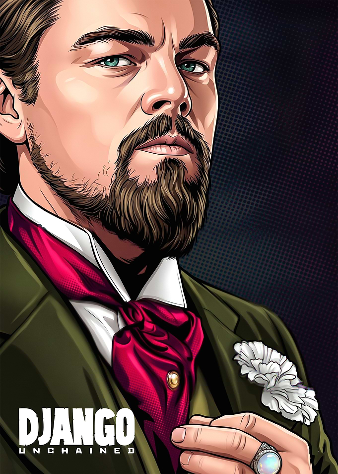 Django Unchained Leonardo DiCaprio Portrait