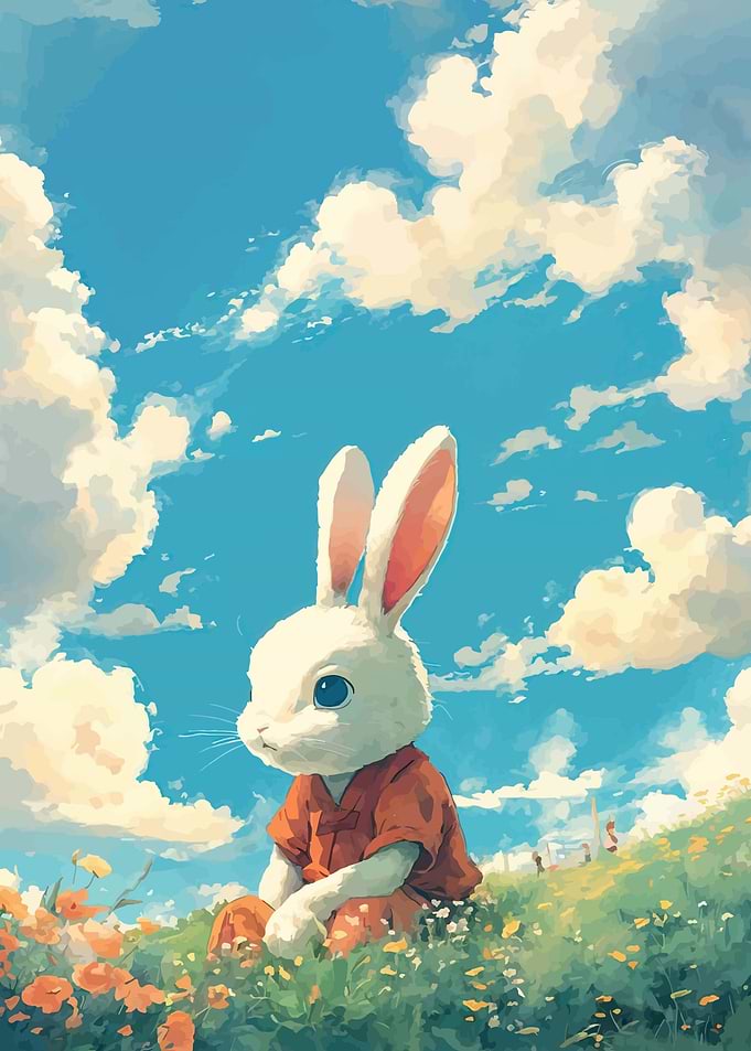 Cute Rabbit in a Field