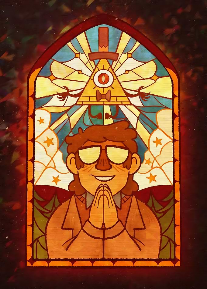 Bill Cipher and Dipper Pines Stained Glass