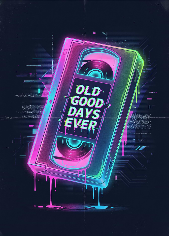 Retro VHS Tape with Glitch Art