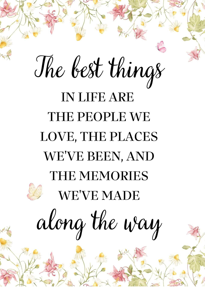 Inspirational floral quote about life