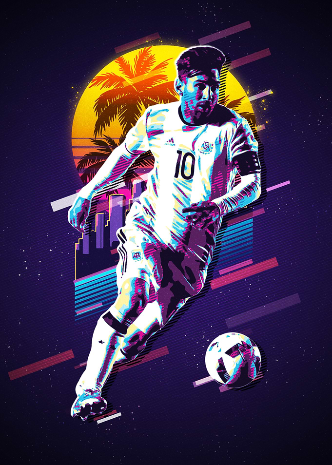 Lionel Messi Retro Pop Art