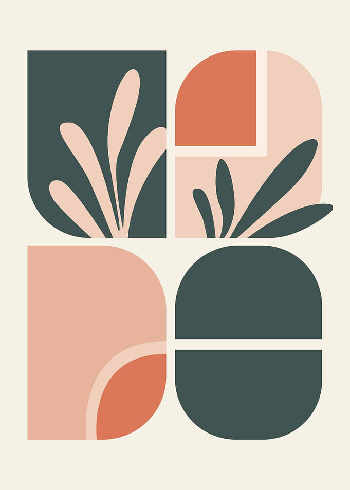 Abstract Geometric Floral Art